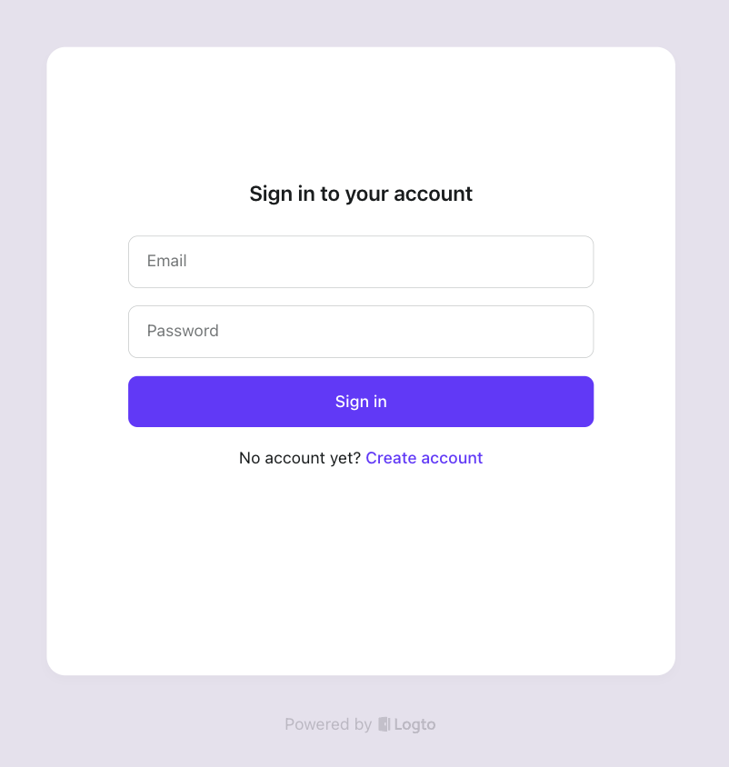 Logto sign-in page